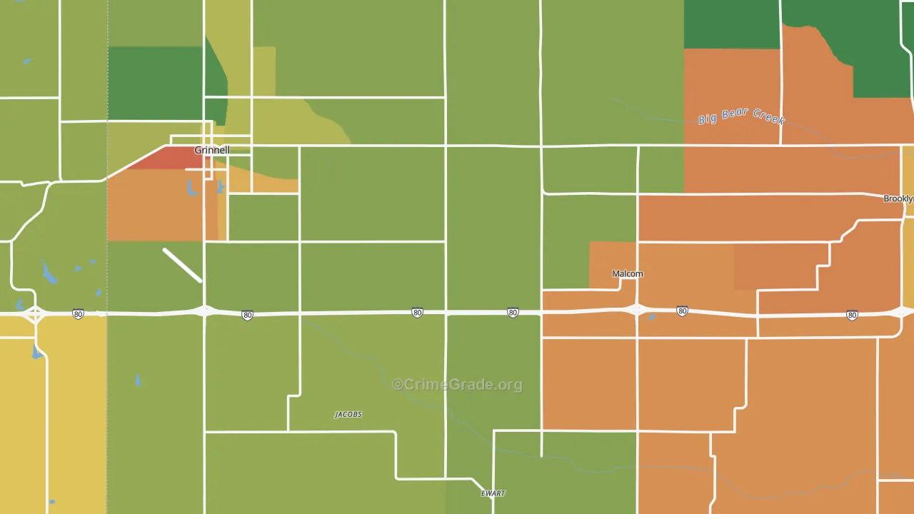 Poweshiek County, IA Map of Drug-Related Crime Rates