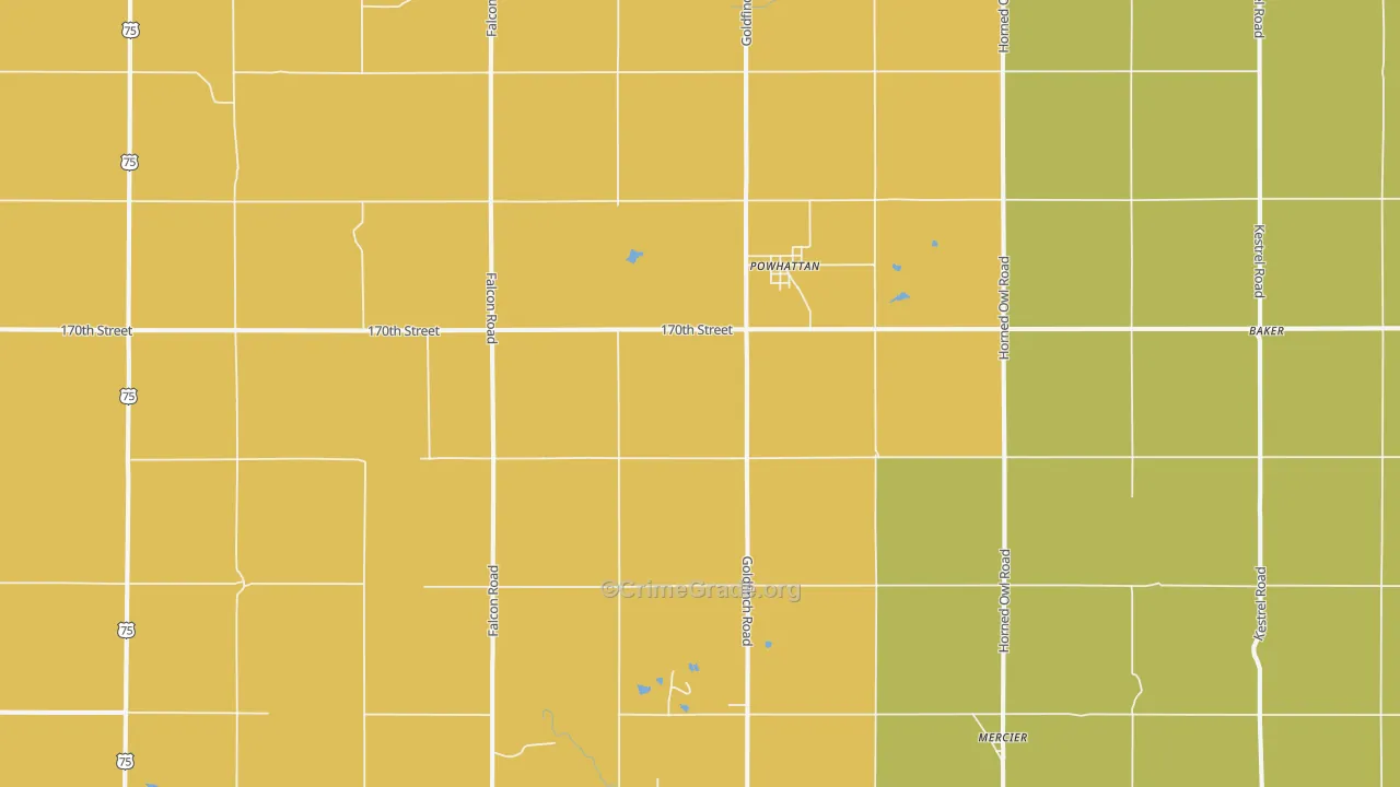 Powhattan, KS Map of Drug-Related Crime Rates