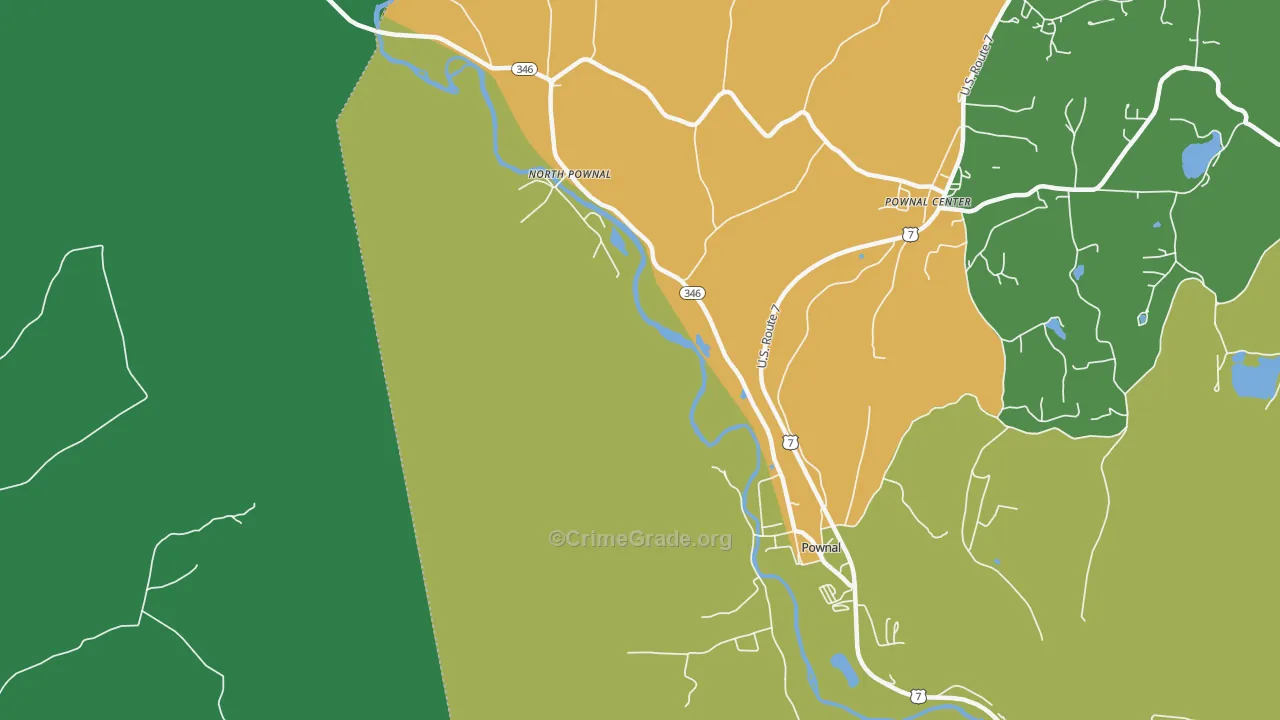 Pownal Center, VT Map of Drug-Related Crime Rates
