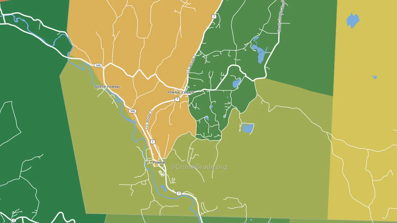 Pownal, VT Map of Drug-Related Crime Rates