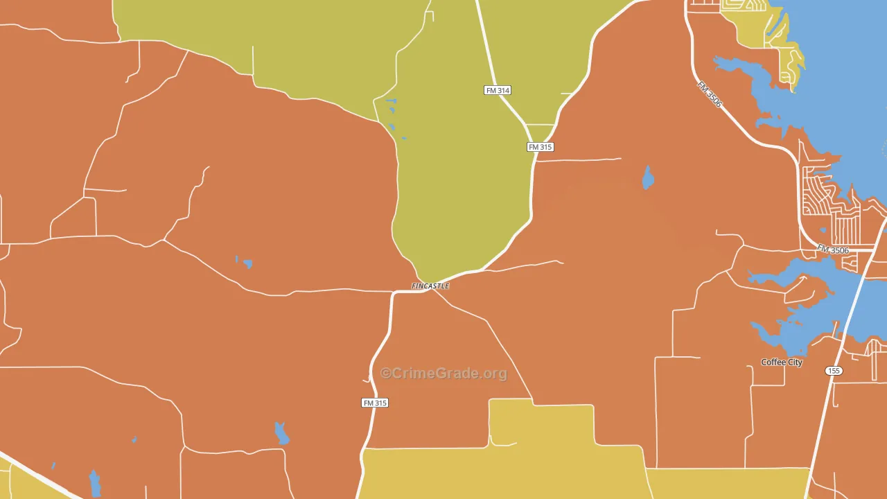 Poynor, TX Map of Drug-Related Crime Rates