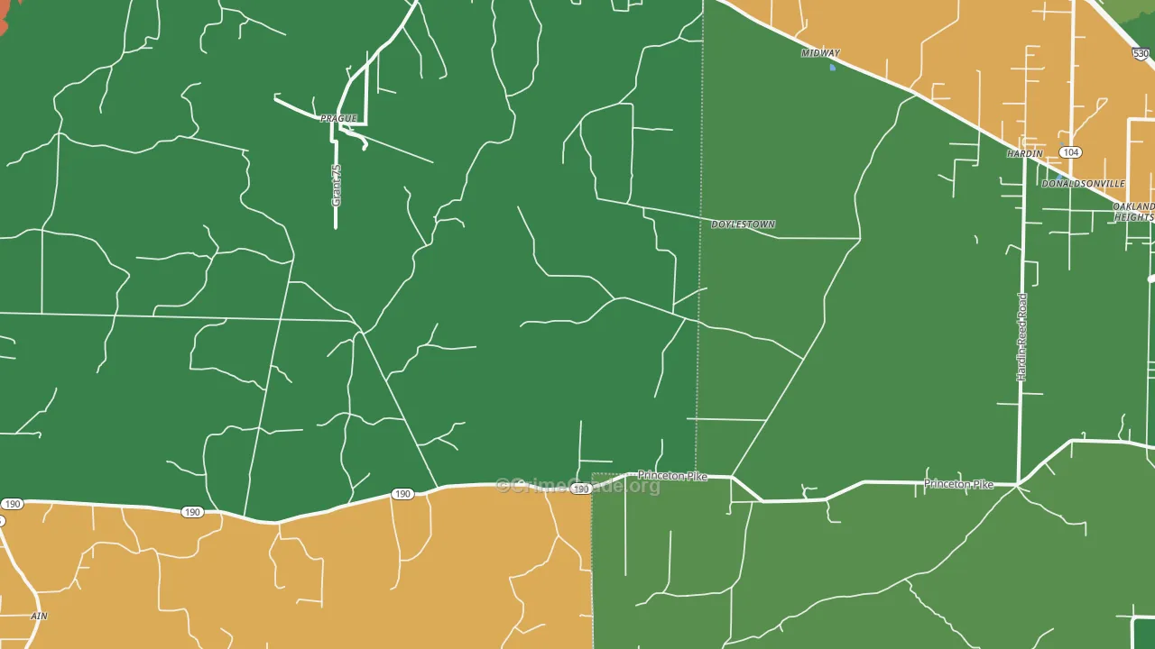 Prague, AR Map of Drug-Related Crime Rates