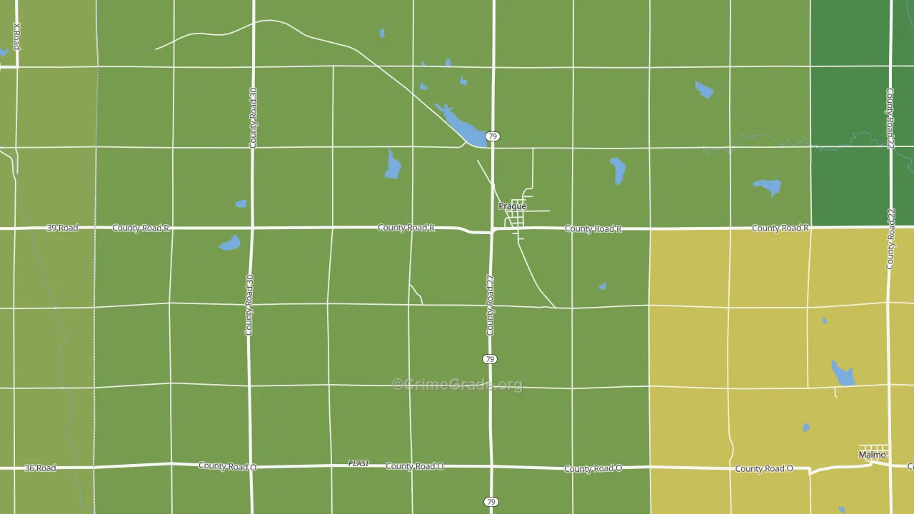 Prague, NE Map of Drug-Related Crime Rates