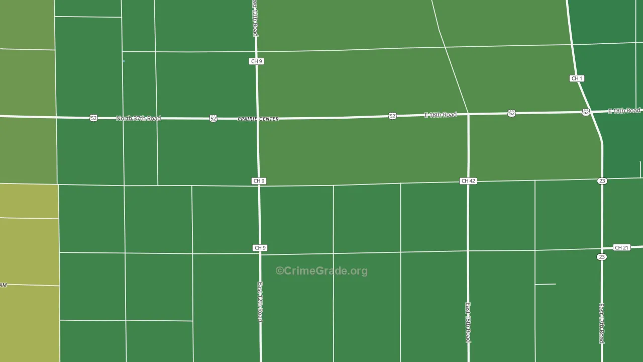 Prairie Center, IL Map of Drug-Related Crime Rates
