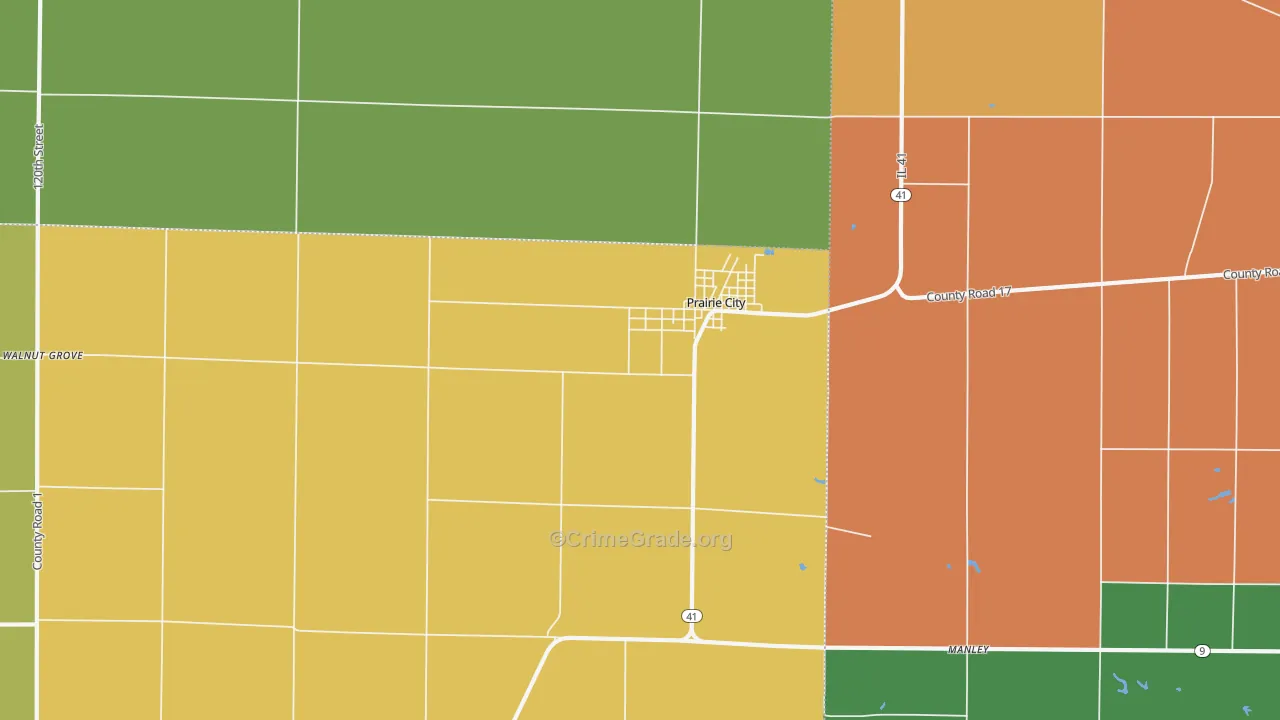 Prairie City, IL Map of Drug-Related Crime Rates
