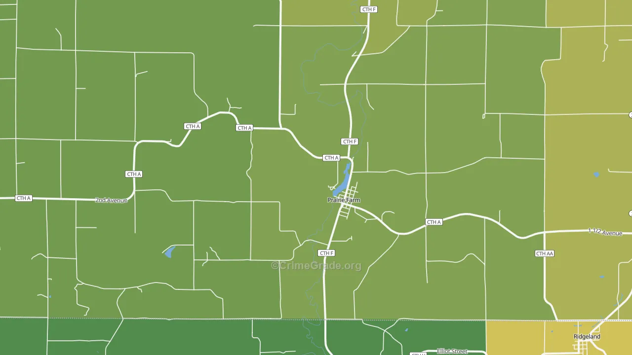 Prairie Farm, WI Map of Drug-Related Crime Rates