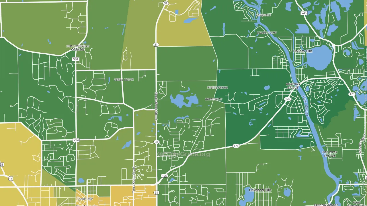 Prairie Grove, IL Map of Drug-Related Crime Rates
