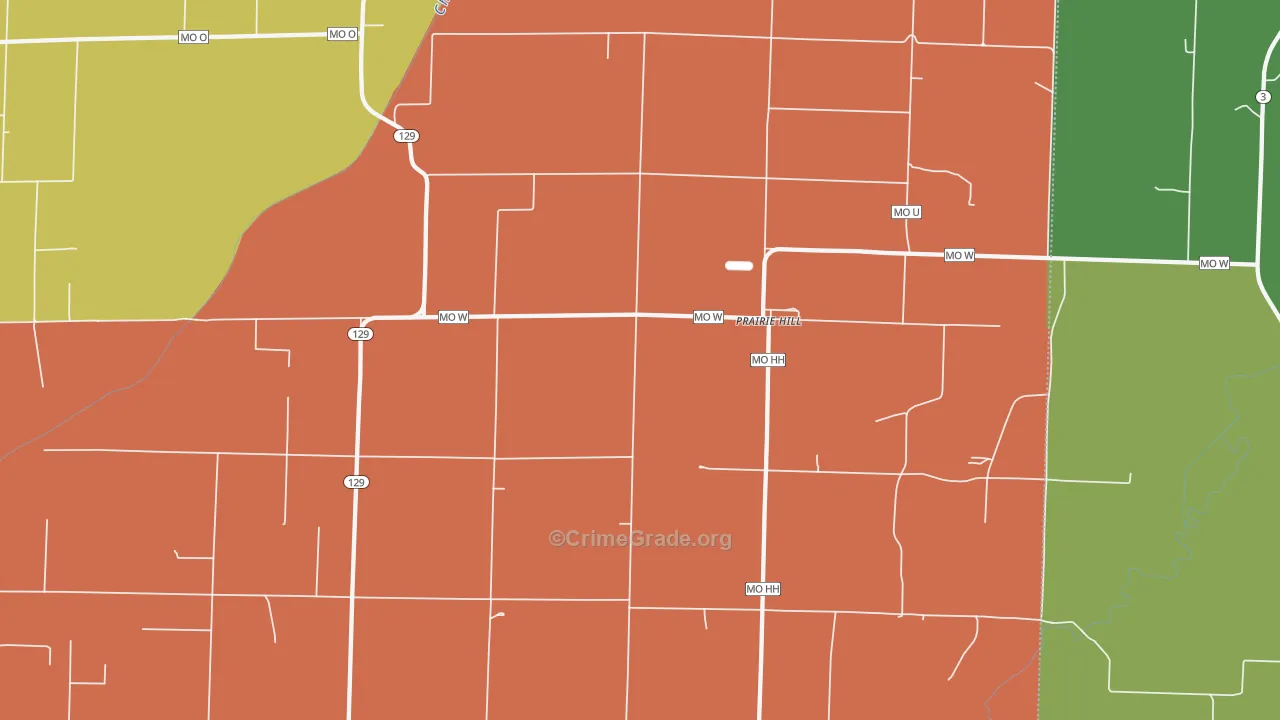 Prairie Hill, MO Map of Drug-Related Crime Rates
