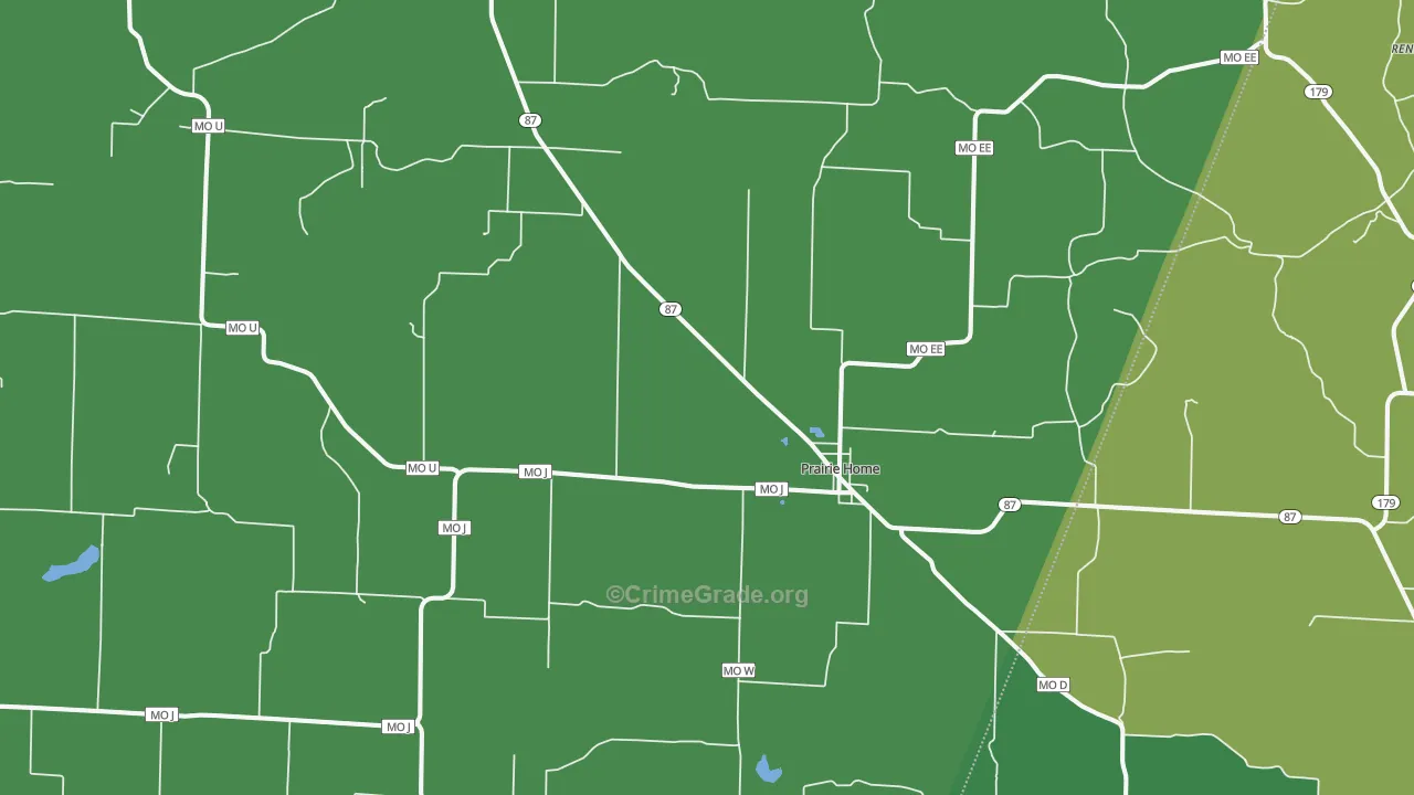 Prairie Home, MO Map of Drug-Related Crime Rates