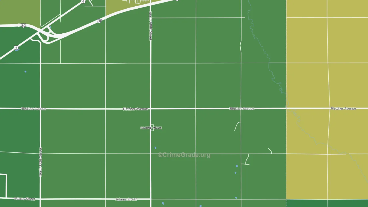 Prairie Home, NE Map of Drug-Related Crime Rates