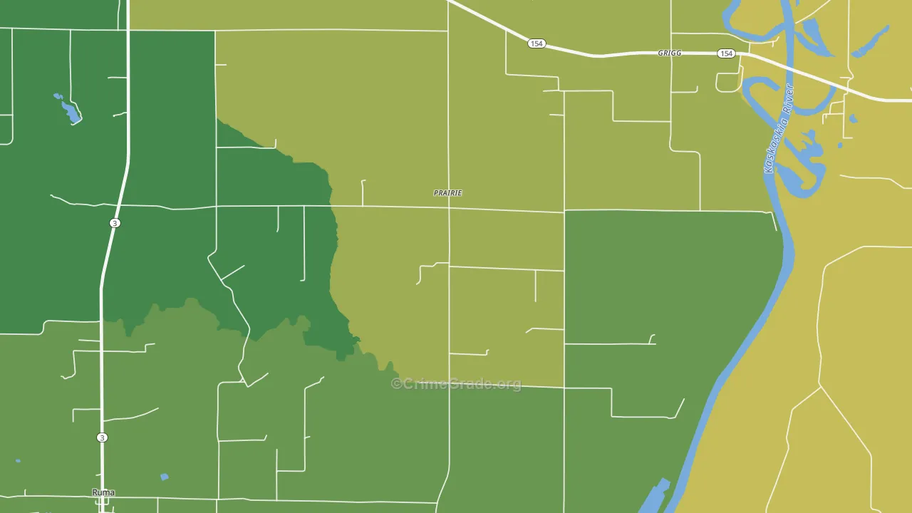 Prairie, IL Map of Drug-Related Crime Rates