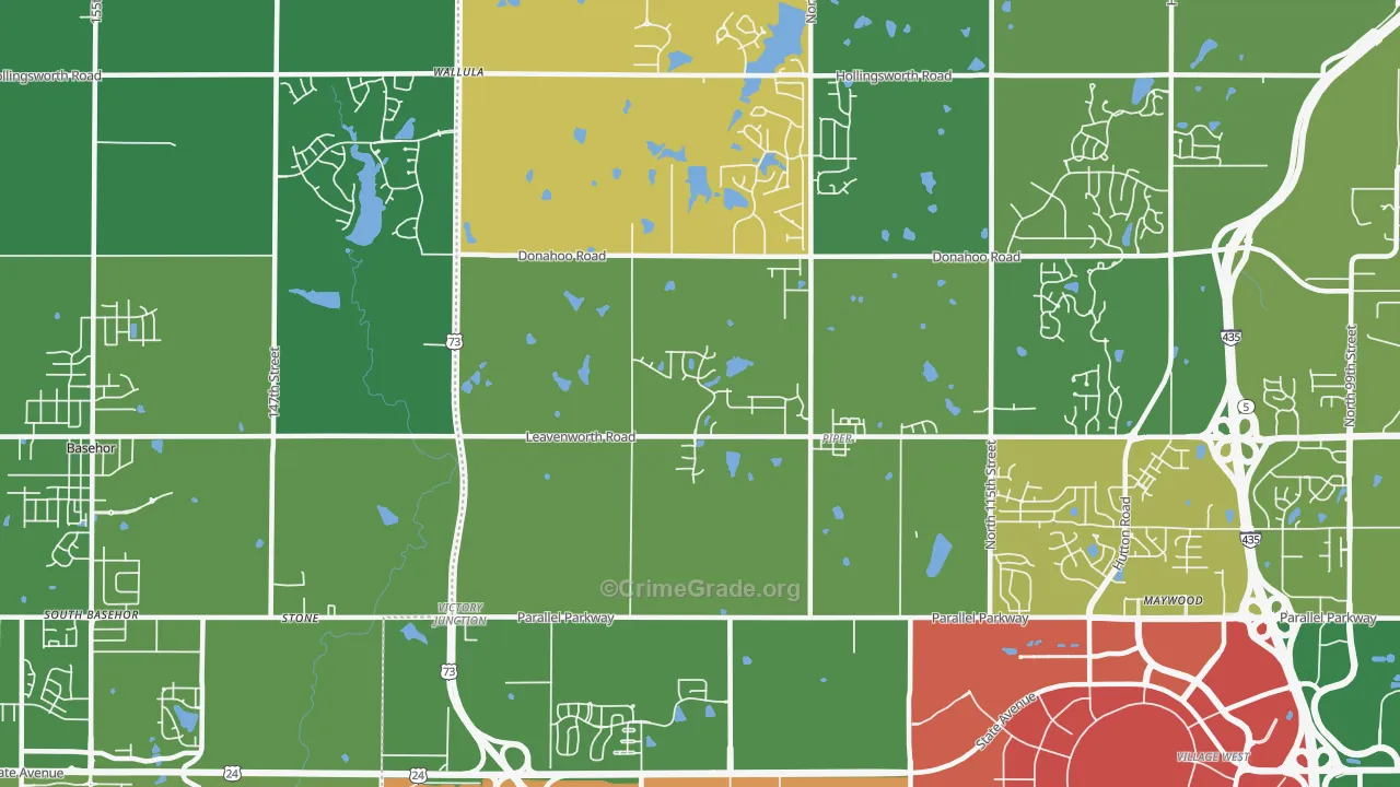 Prairie-Piper-KC-KS, Kansas City, KS Map of Drug-Related Crime Rates
