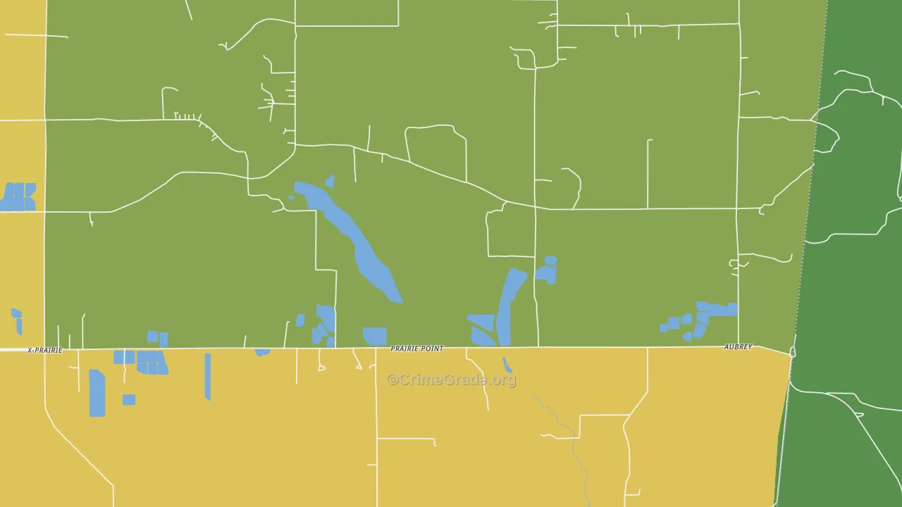 Prairie Point, MS Map of Drug-Related Crime Rates