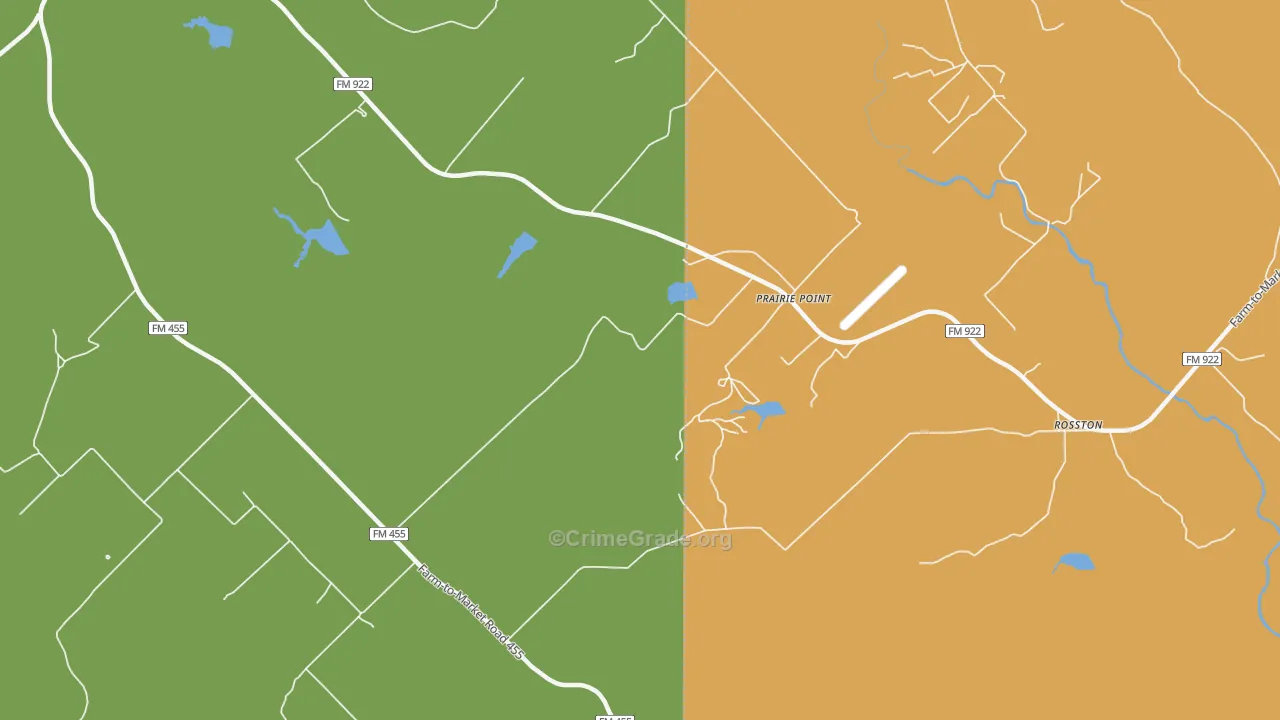 Prairie Point, TX Map of Drug-Related Crime Rates