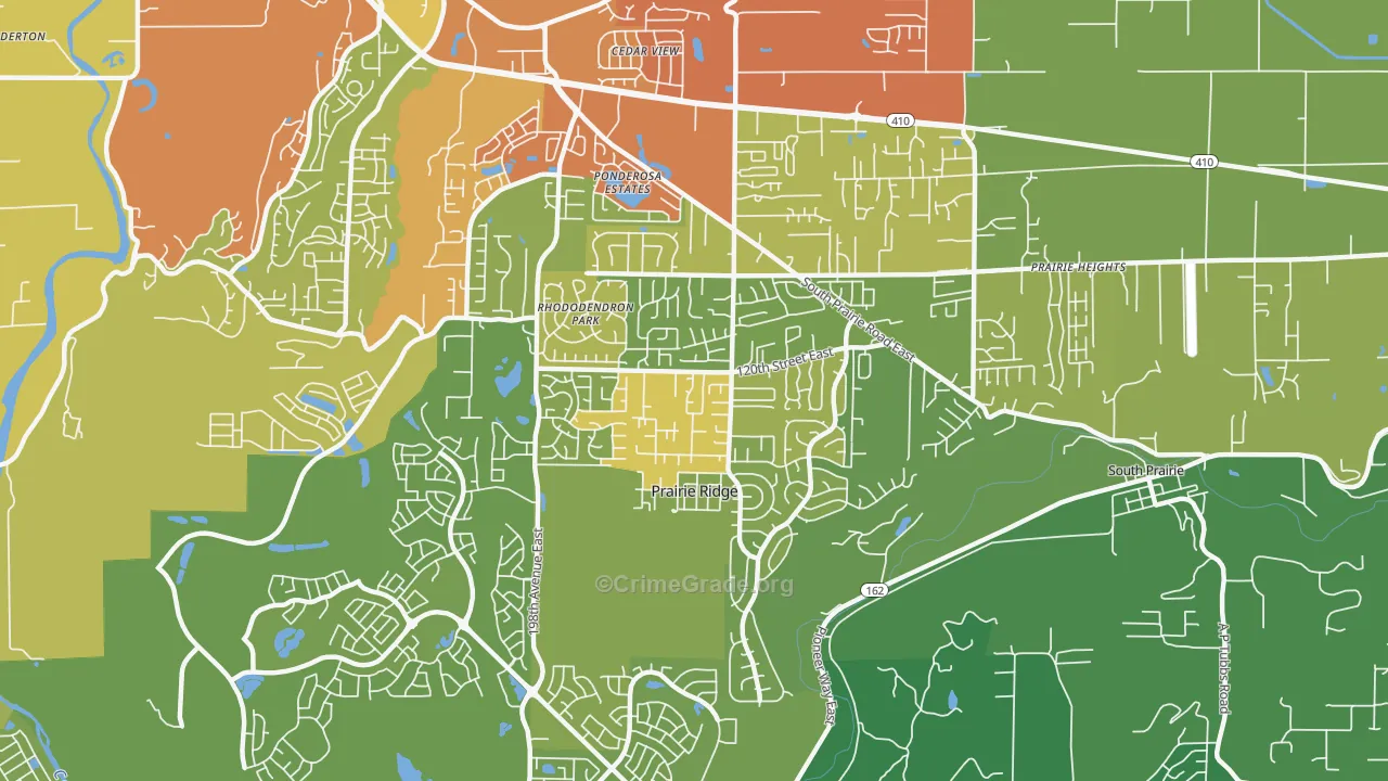 Prairie Ridge, WA Map of Drug-Related Crime Rates