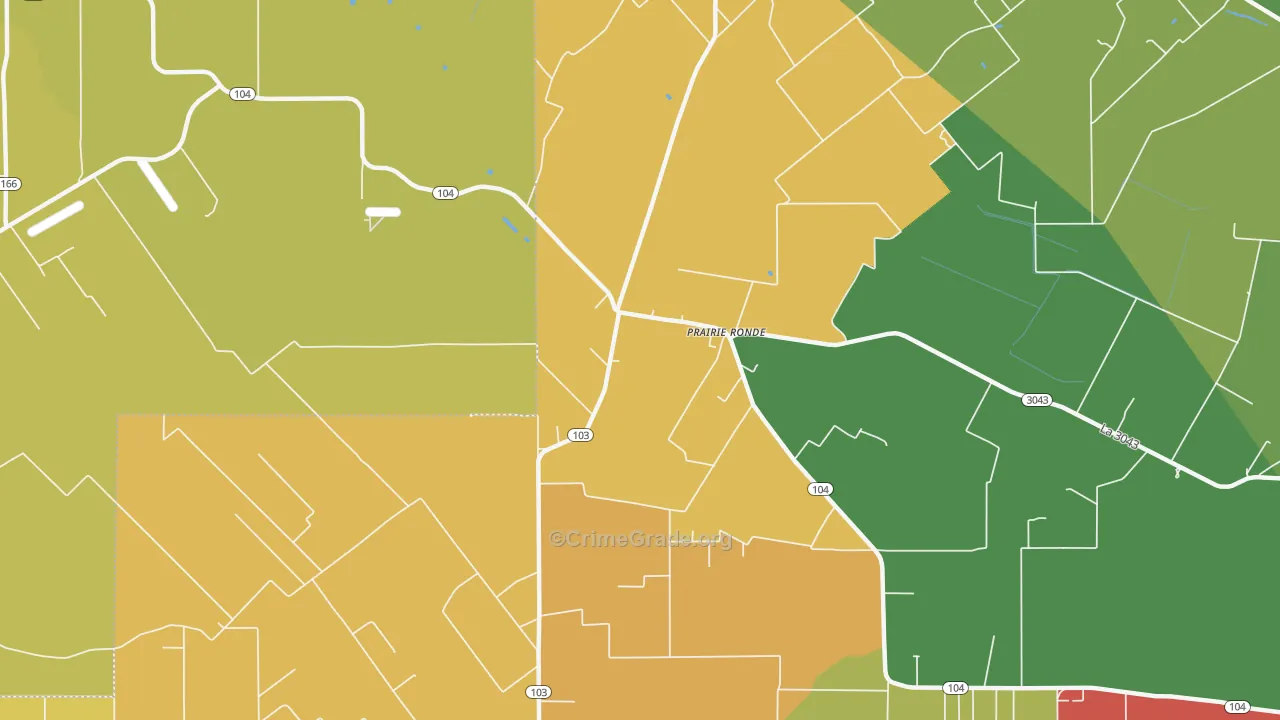 Prairie Ronde, LA Map of Drug-Related Crime Rates