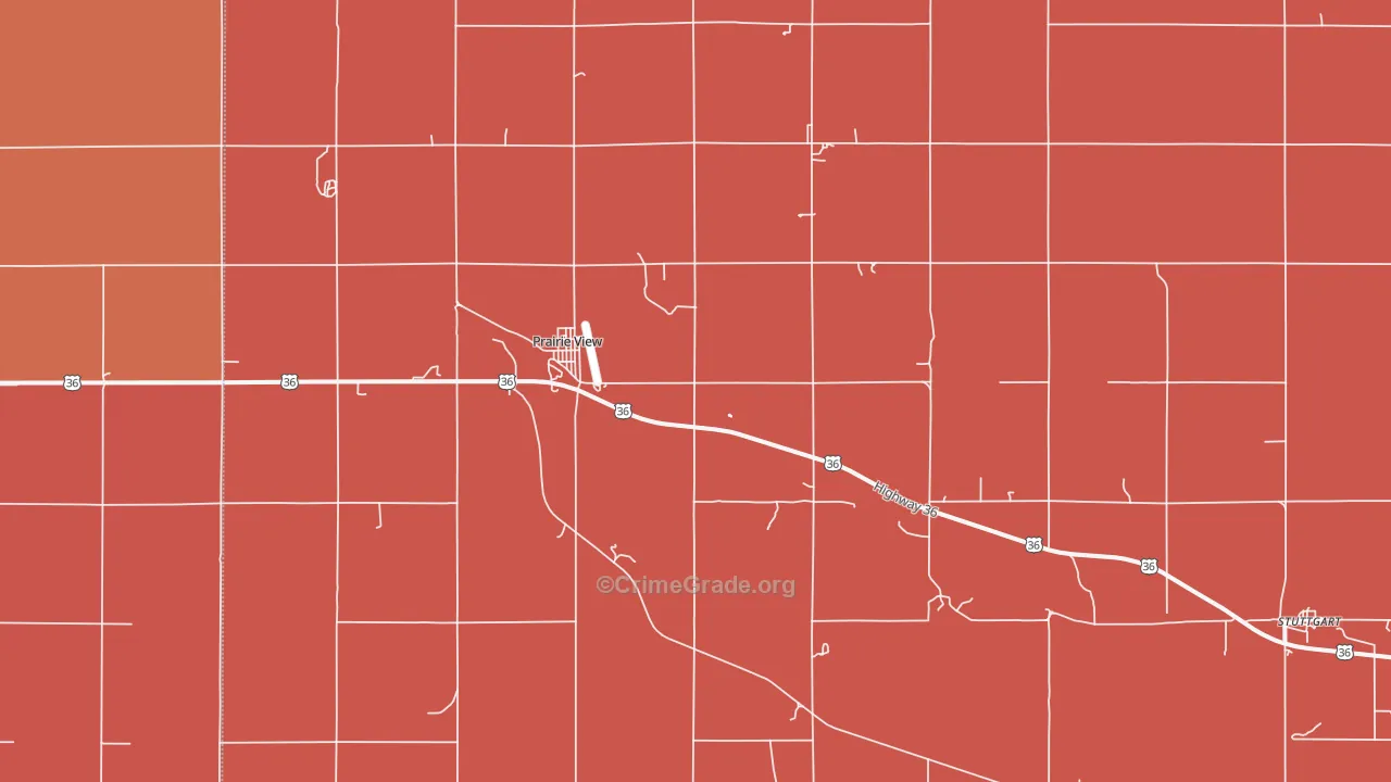 Prairie View, KS Map of Drug-Related Crime Rates