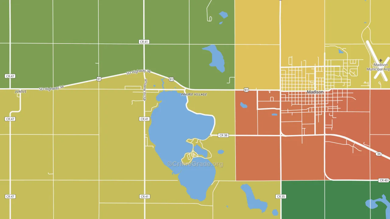Prairie Village, SD Map of Drug-Related Crime Rates