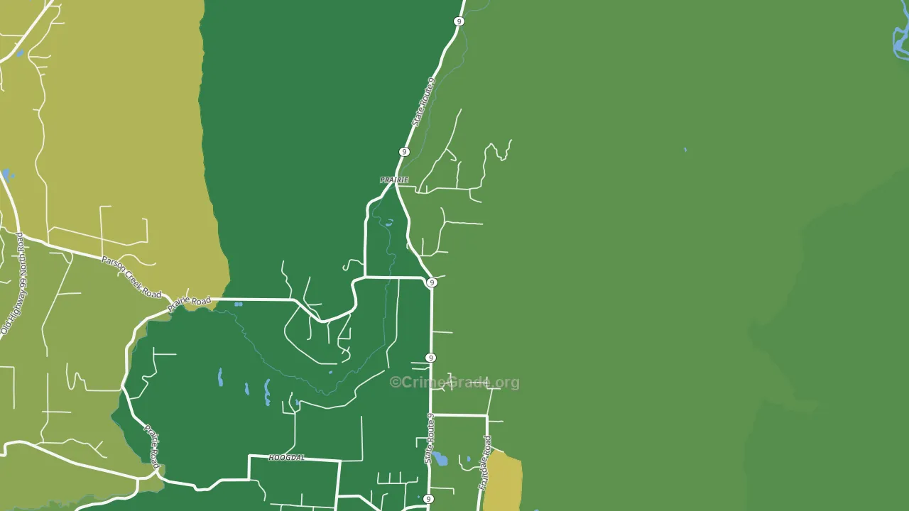 Prairie, WA Map of Drug-Related Crime Rates