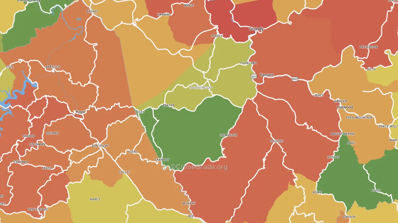 Prater, VA Map of Drug-Related Crime Rates