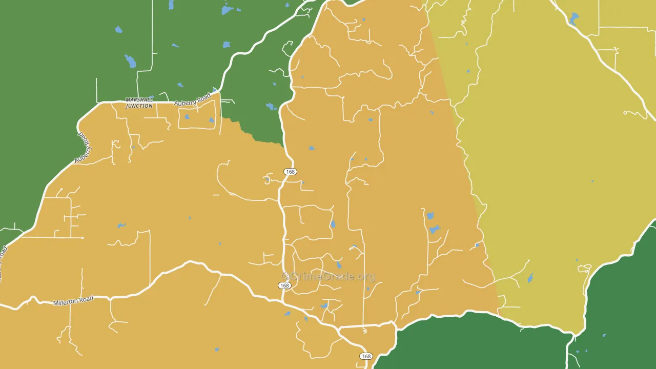 Prather, CA Map of Drug-Related Crime Rates