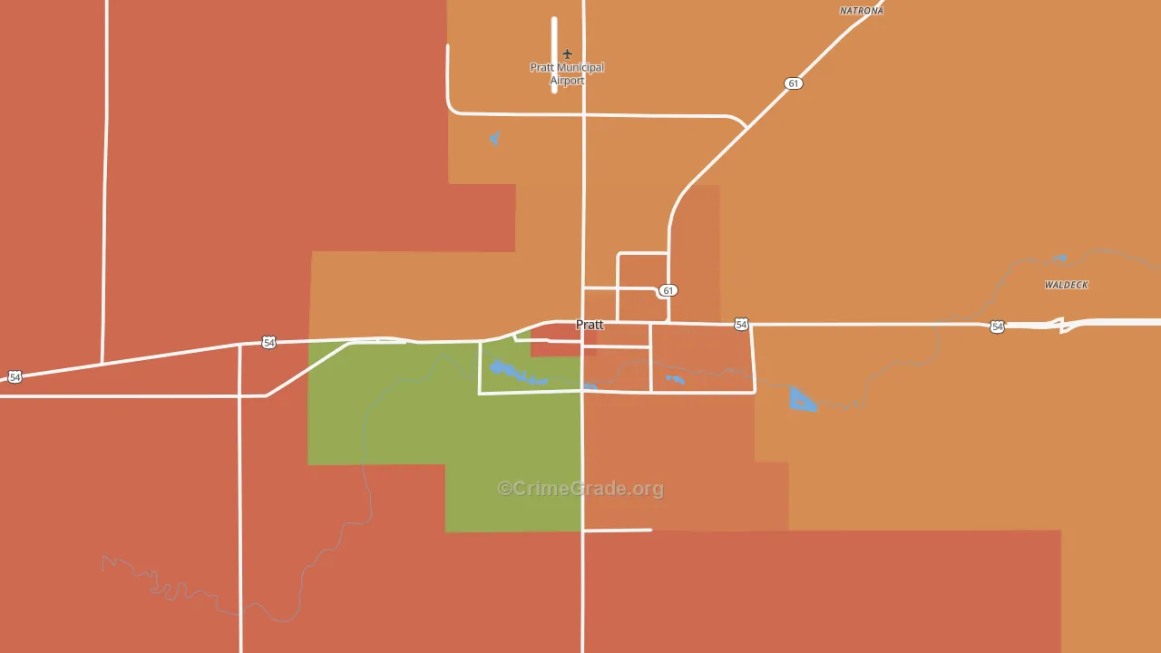 Pratt, KS Map of Drug-Related Crime Rates