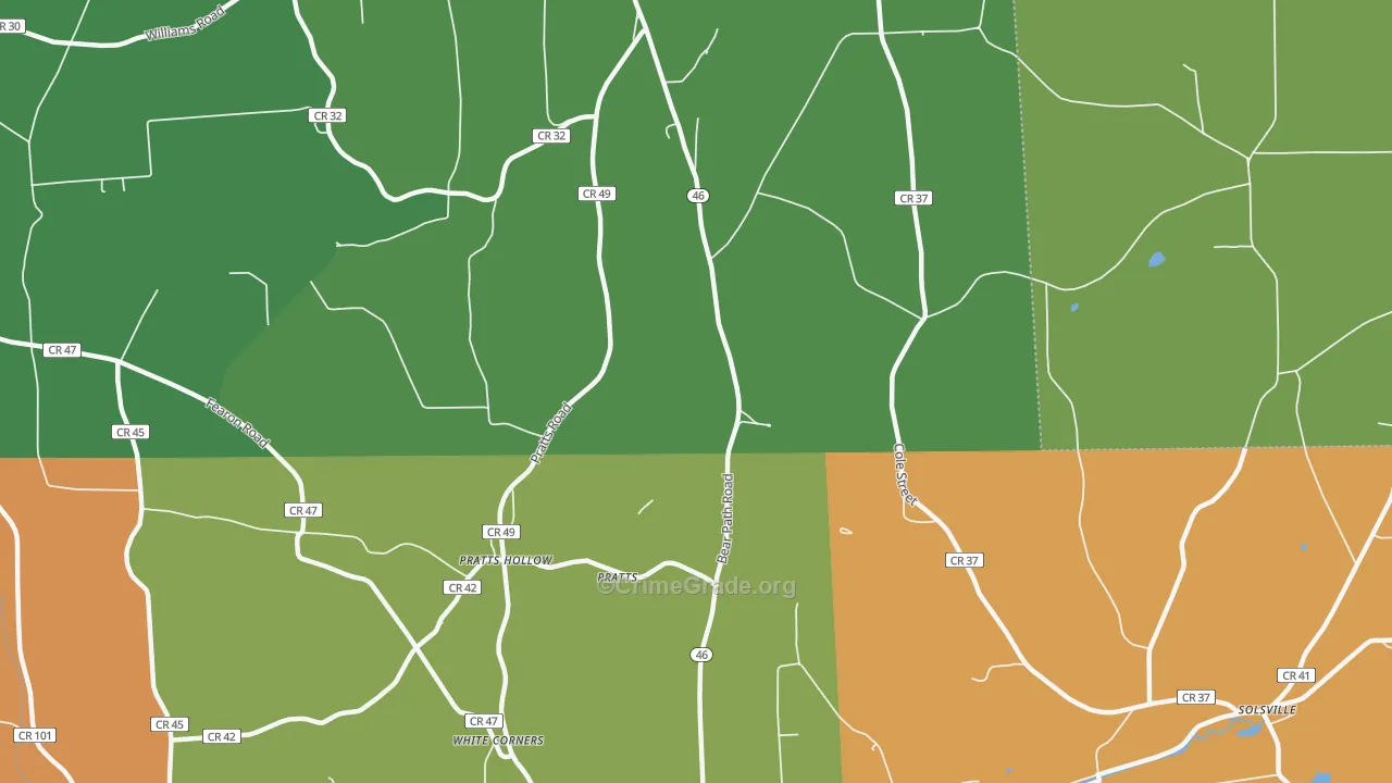 Pratts Hollow, NY Map of Drug-Related Crime Rates