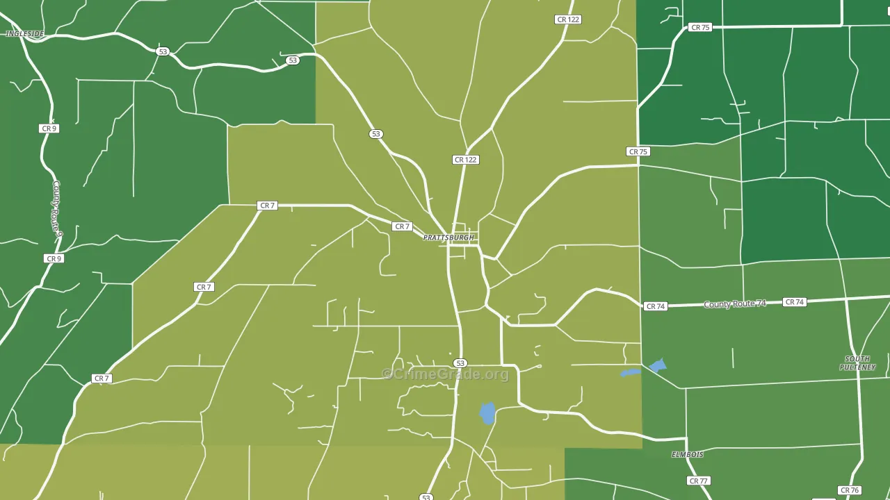 Prattsburgh, NY Map of Drug-Related Crime Rates