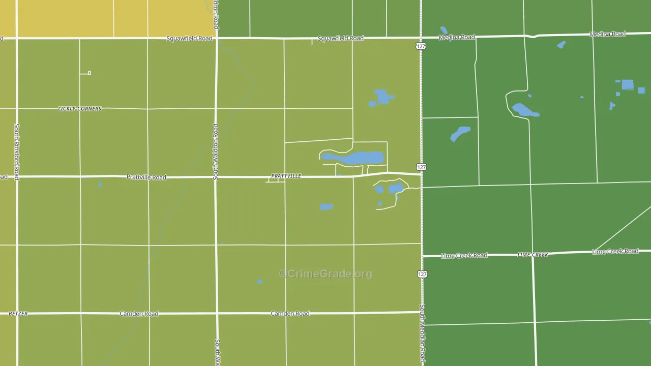 Prattville, MI Map of Drug-Related Crime Rates