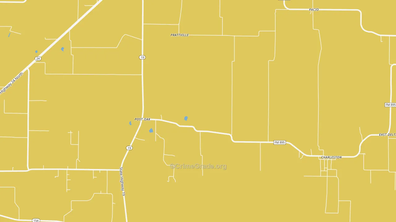 Prattville, TX Map of Drug-Related Crime Rates