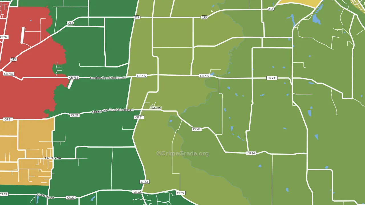 Pratum, OR Map of Drug-Related Crime Rates