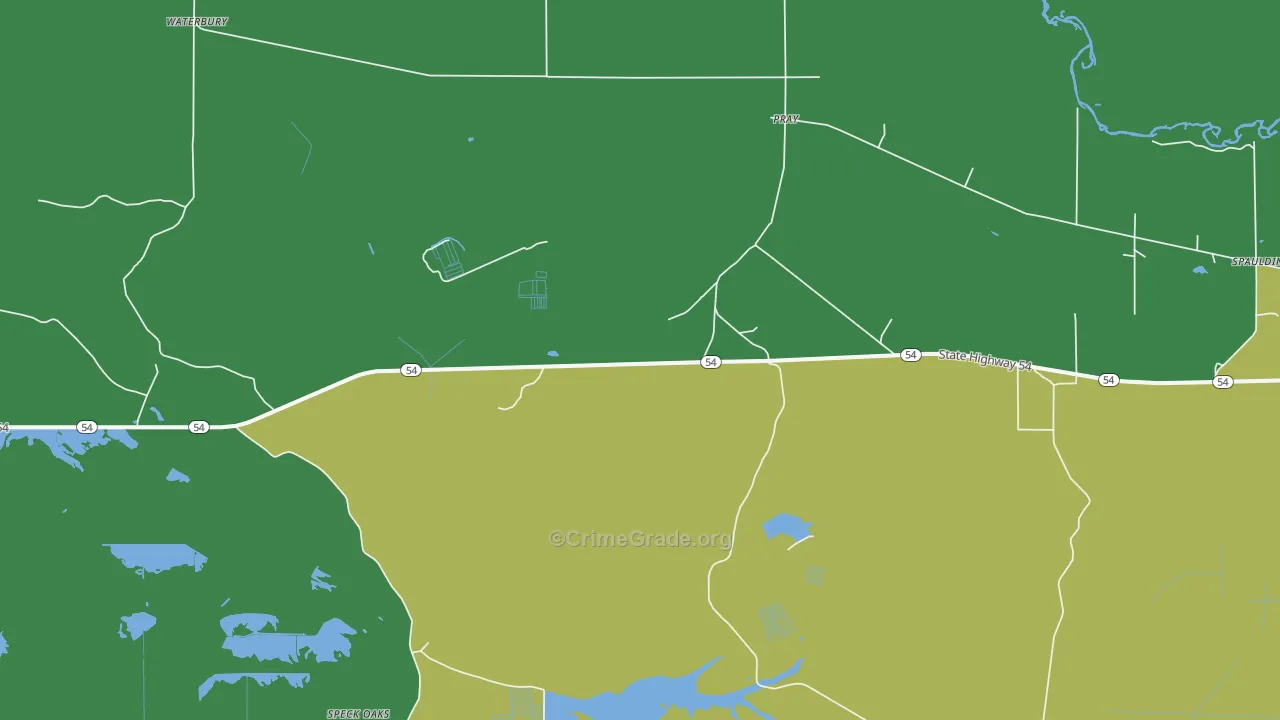 Pray, WI Map of Drug-Related Crime Rates