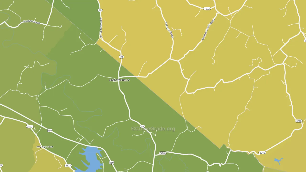 Preachersville, KY Map of Drug-Related Crime Rates