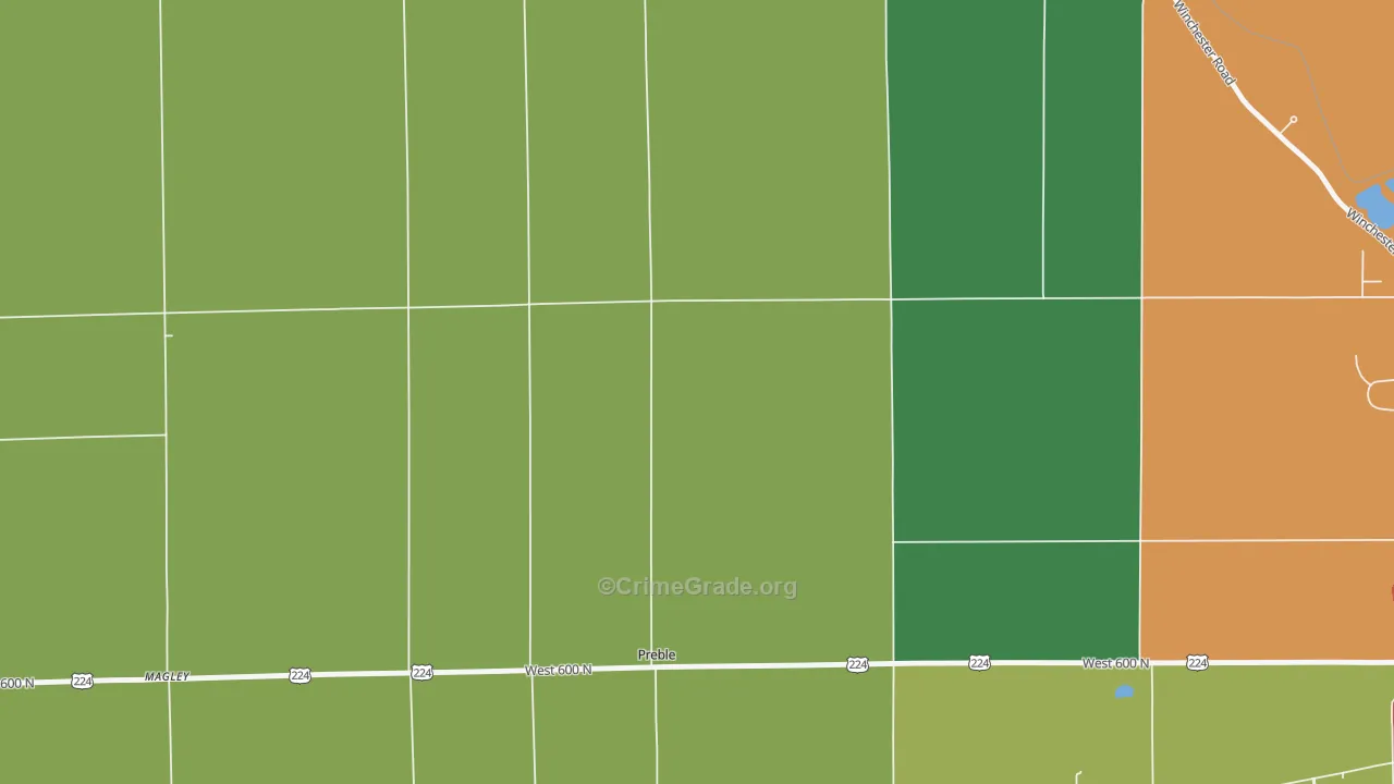 Preble, IN Map of Drug-Related Crime Rates
