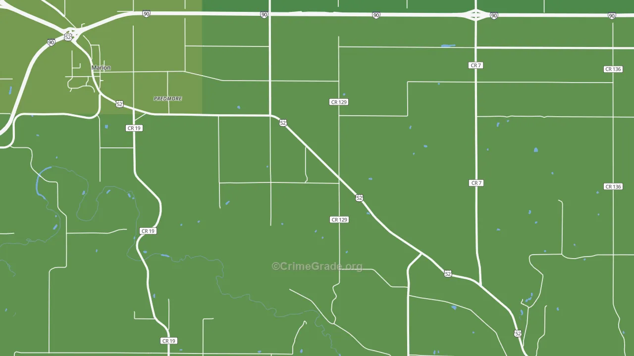 Predmore, MN Map of Drug-Related Crime Rates