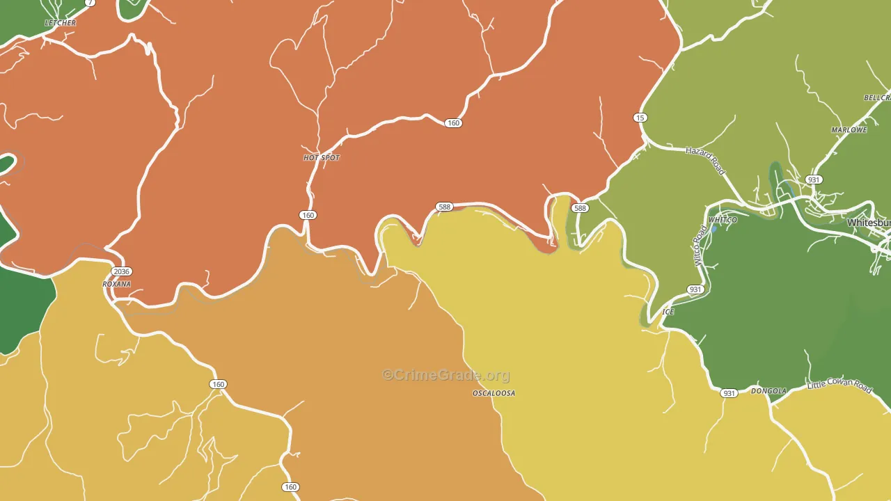 Premium, KY Map of Drug-Related Crime Rates