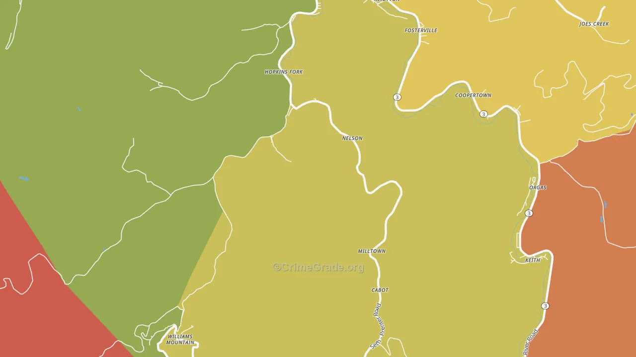 Prenter, WV Map of Drug-Related Crime Rates