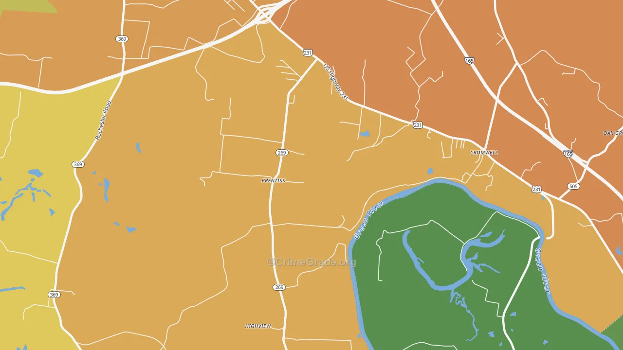 Prentiss, KY Map of Drug-Related Crime Rates