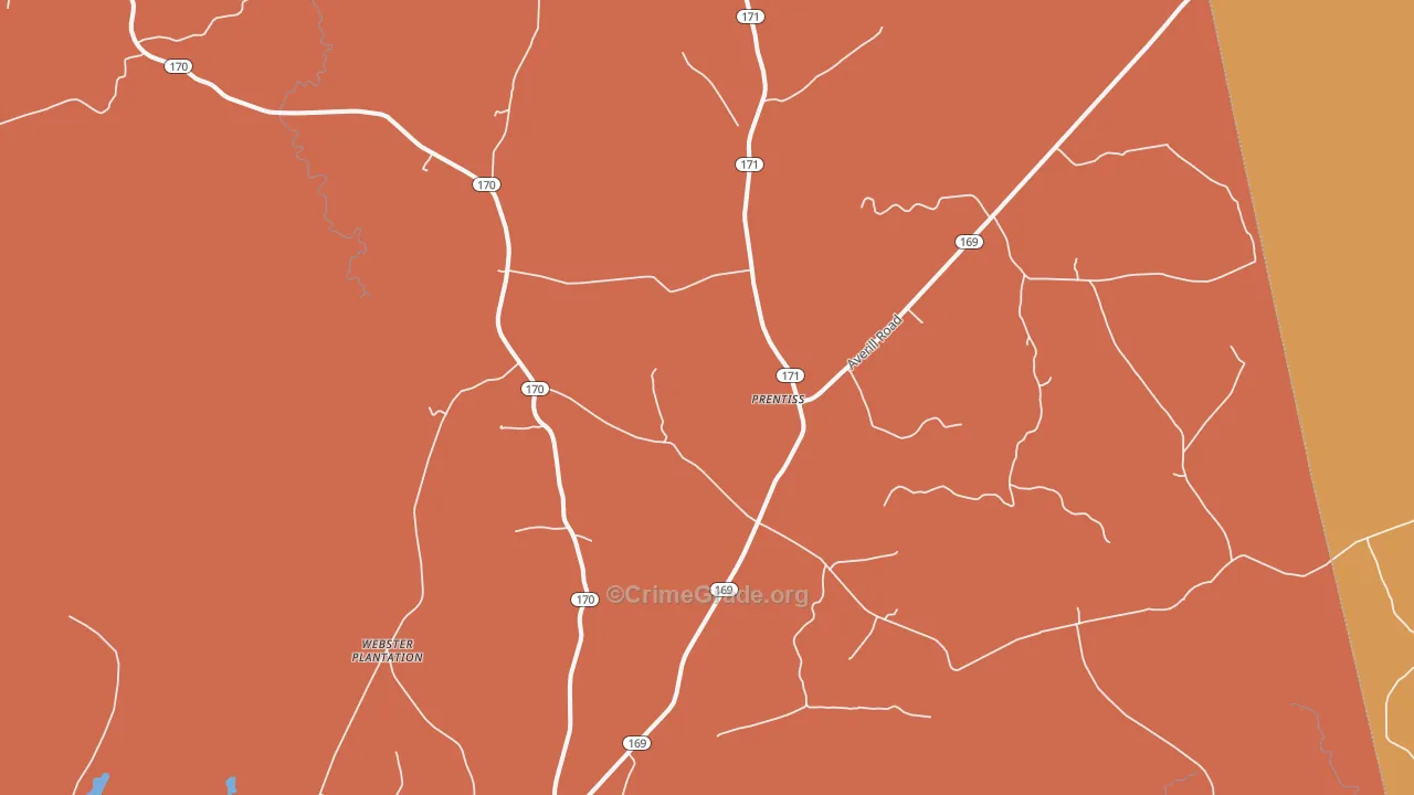Prentiss, ME Map of Drug-Related Crime Rates