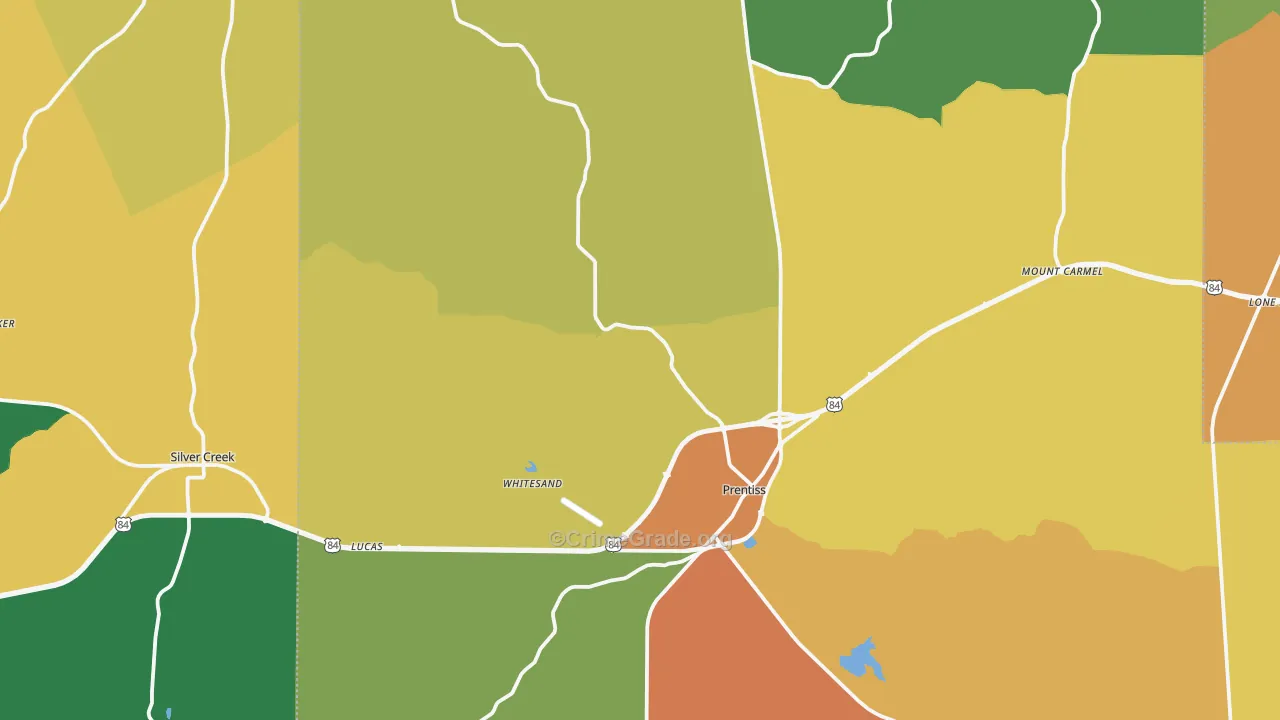 Prentiss, MS Map of Drug-Related Crime Rates
