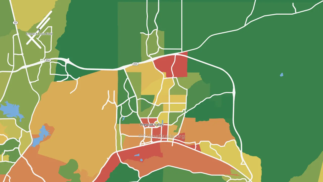 Prescott Valley, AZ Map of Drug-Related Crime Rates