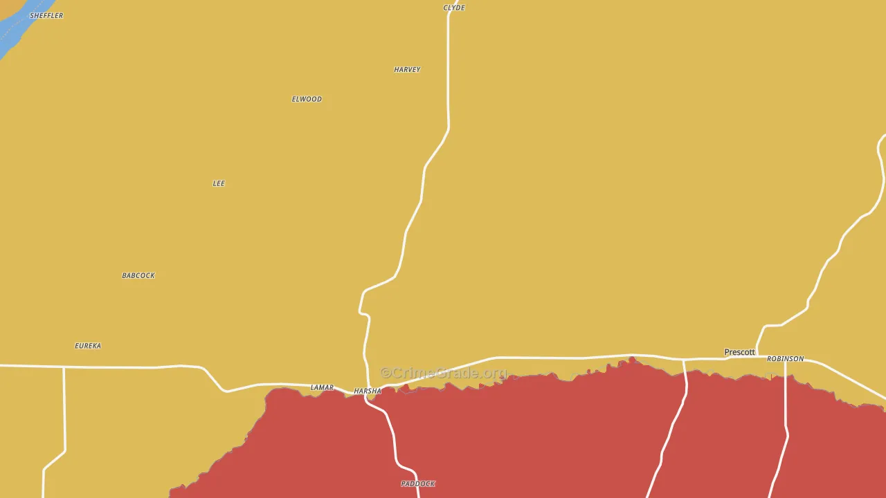 Prescott, WA Map of Drug-Related Crime Rates