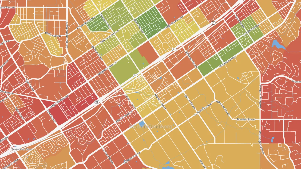 Presidential Park, Riverside, CA Map of Drug-Related Crime Rates