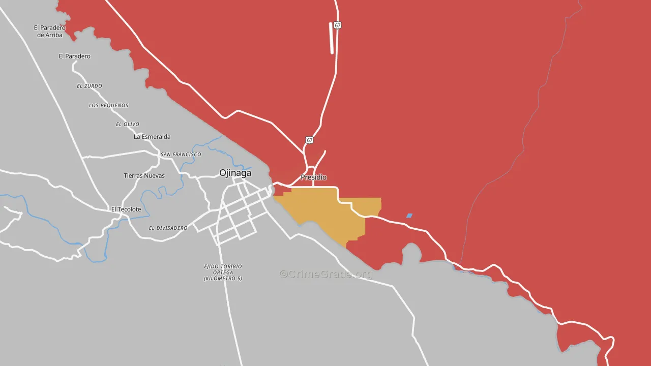 Presidio, TX Map of Drug-Related Crime Rates