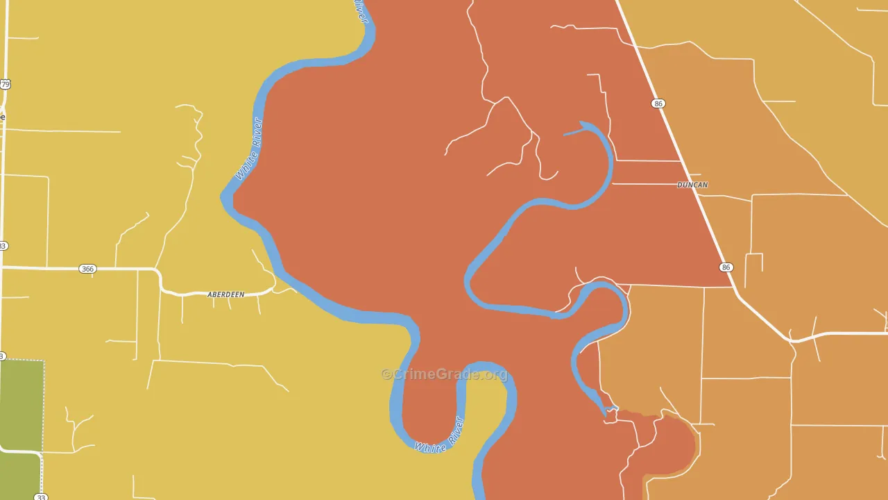 Preston Ferry, AR Map of Drug-Related Crime Rates