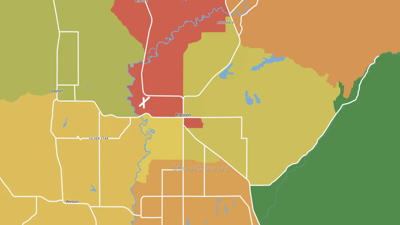 Preston, ID Map of Drug-Related Crime Rates