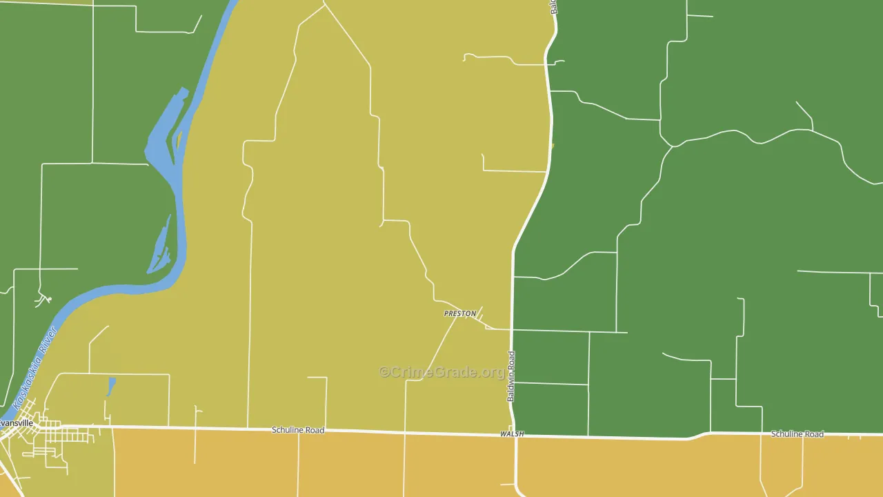 Preston, IL Map of Drug-Related Crime Rates