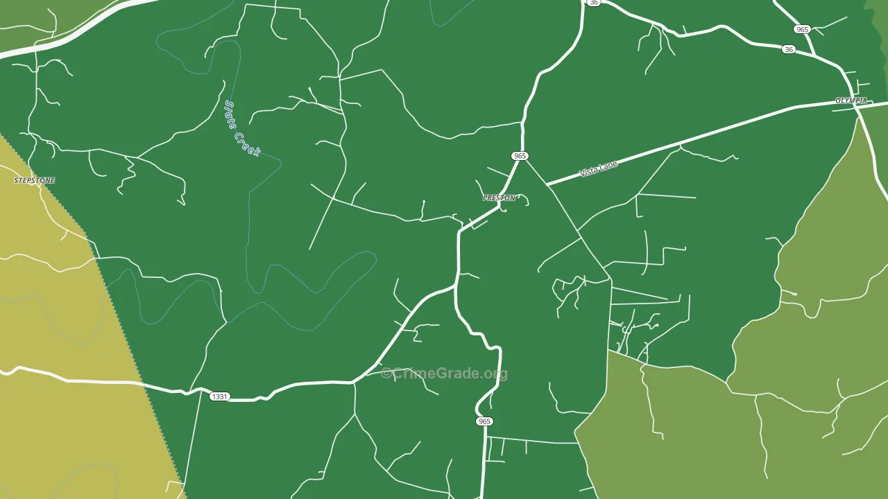 Preston, KY Map of Drug-Related Crime Rates