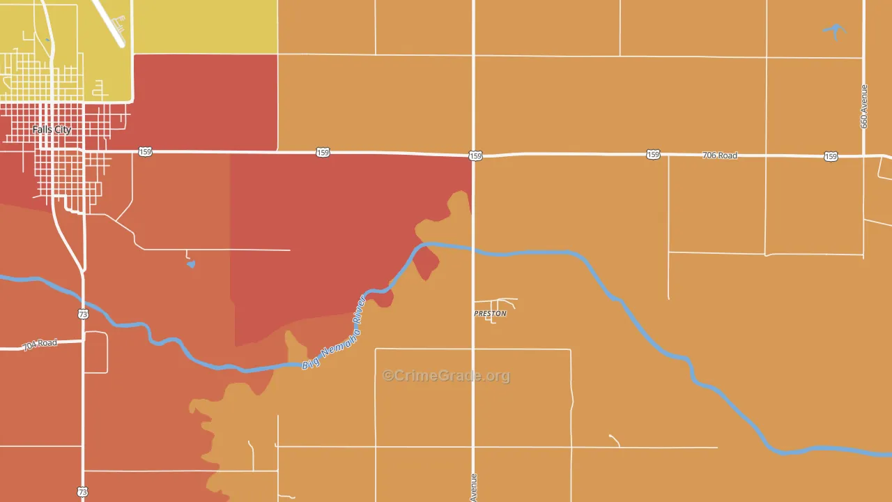 Preston, NE Map of Drug-Related Crime Rates