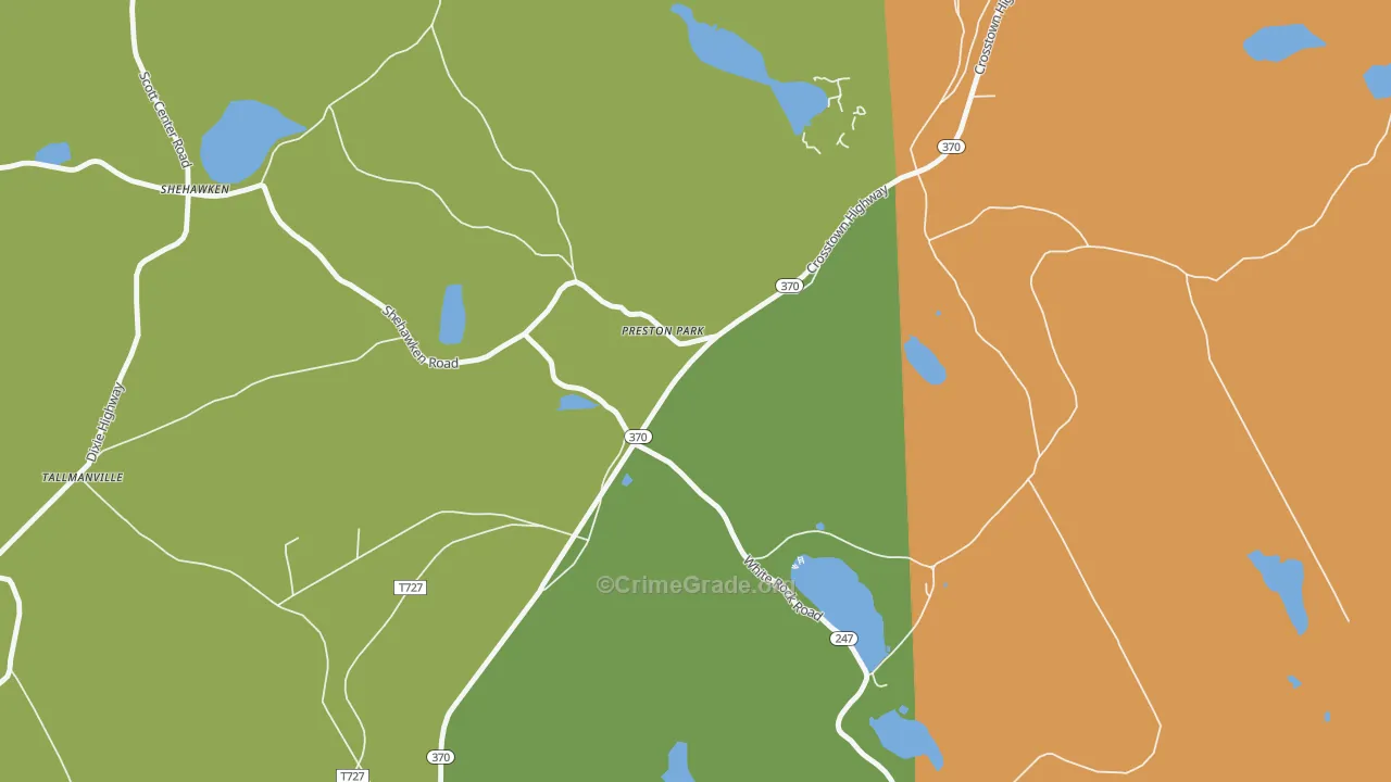 Preston Park, PA Map of Drug-Related Crime Rates